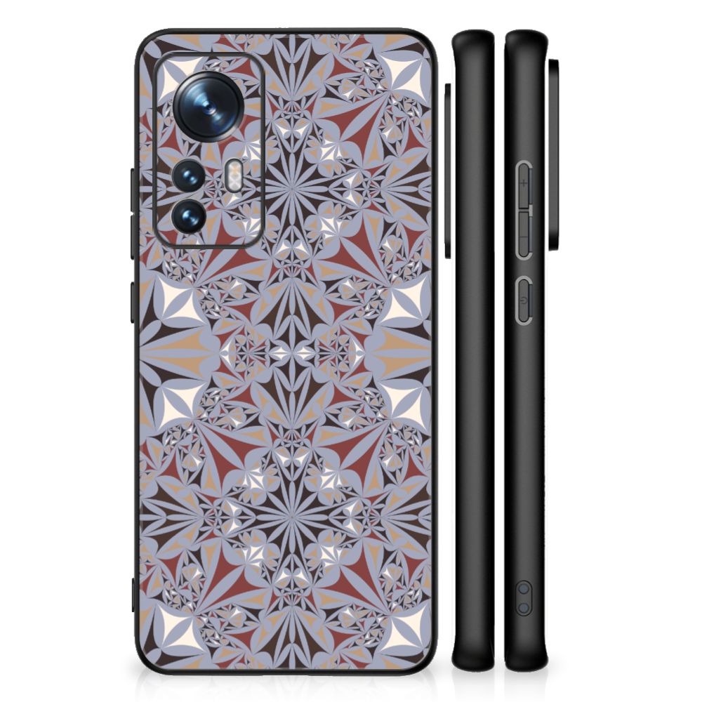 Xiaomi 12 | 12X Marmeren Print Telefoonhoesje Flower Tiles B2C Telecom