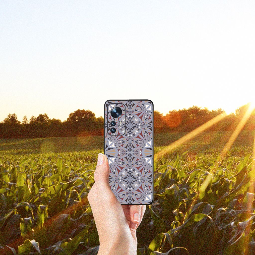 Xiaomi 12 | 12X Marmeren Print Telefoonhoesje Flower Tiles B2C Telecom