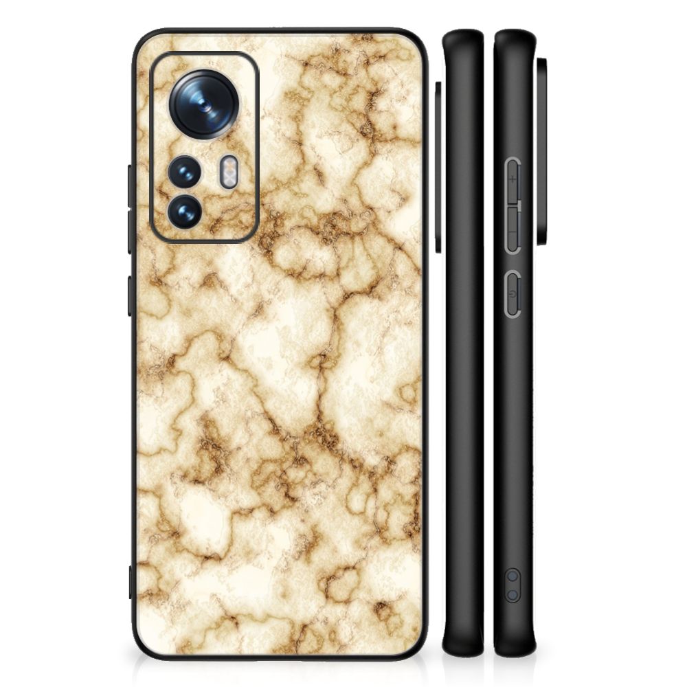 Xiaomi 12 | 12X Marmeren Print Telefoonhoesje Marmer Goud B2C Telecom