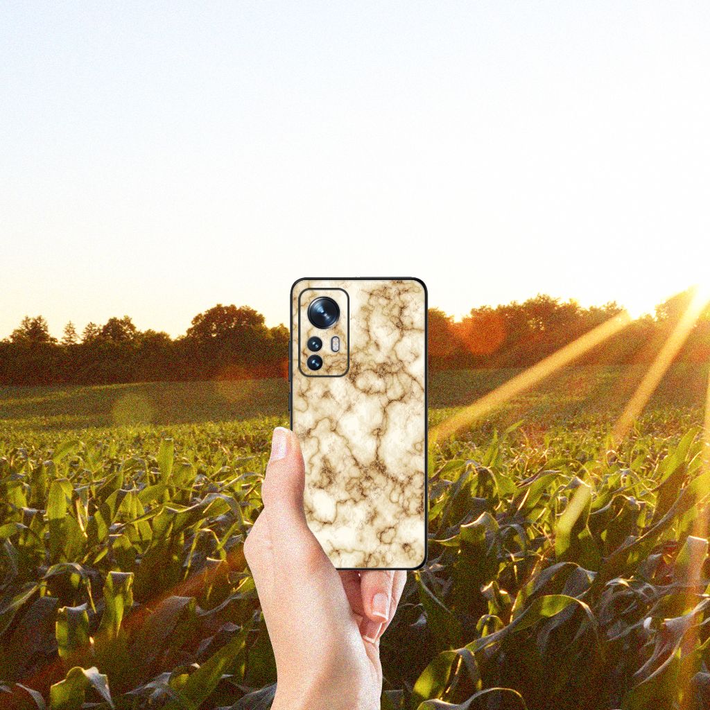 Xiaomi 12 | 12X Marmeren Print Telefoonhoesje Marmer Goud B2C Telecom