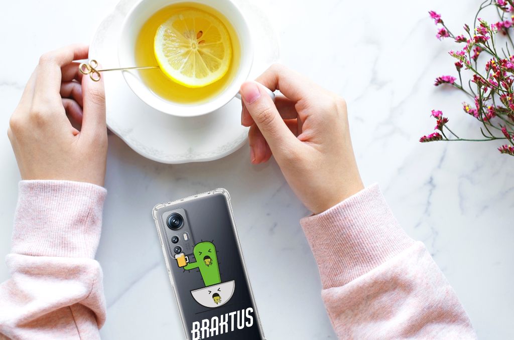 Xiaomi 12 | 12x Stevig Bumper Hoesje Braktus met hand en thee