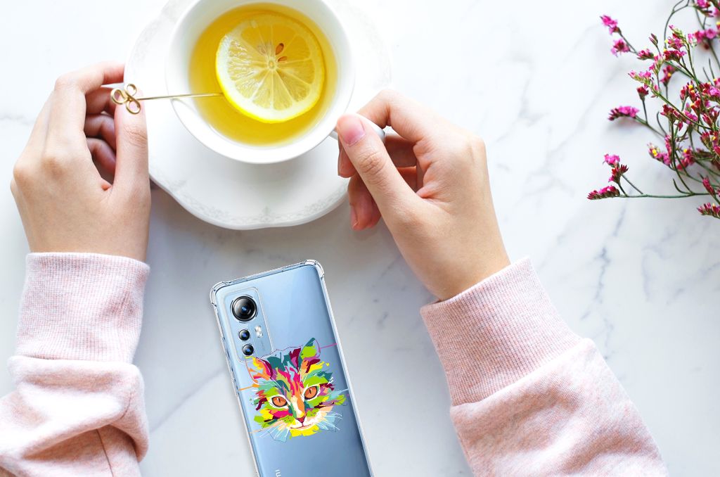 Xiaomi 12 Lite Stevig Bumper Hoesje Cat Color B2C Telecom