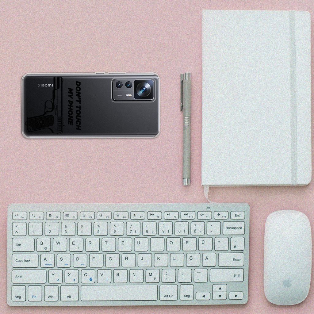Xiaomi 12T | 12T Pro Silicone-hoesje Pistol DTMP smartphone toetsenbord notitieboek pen
