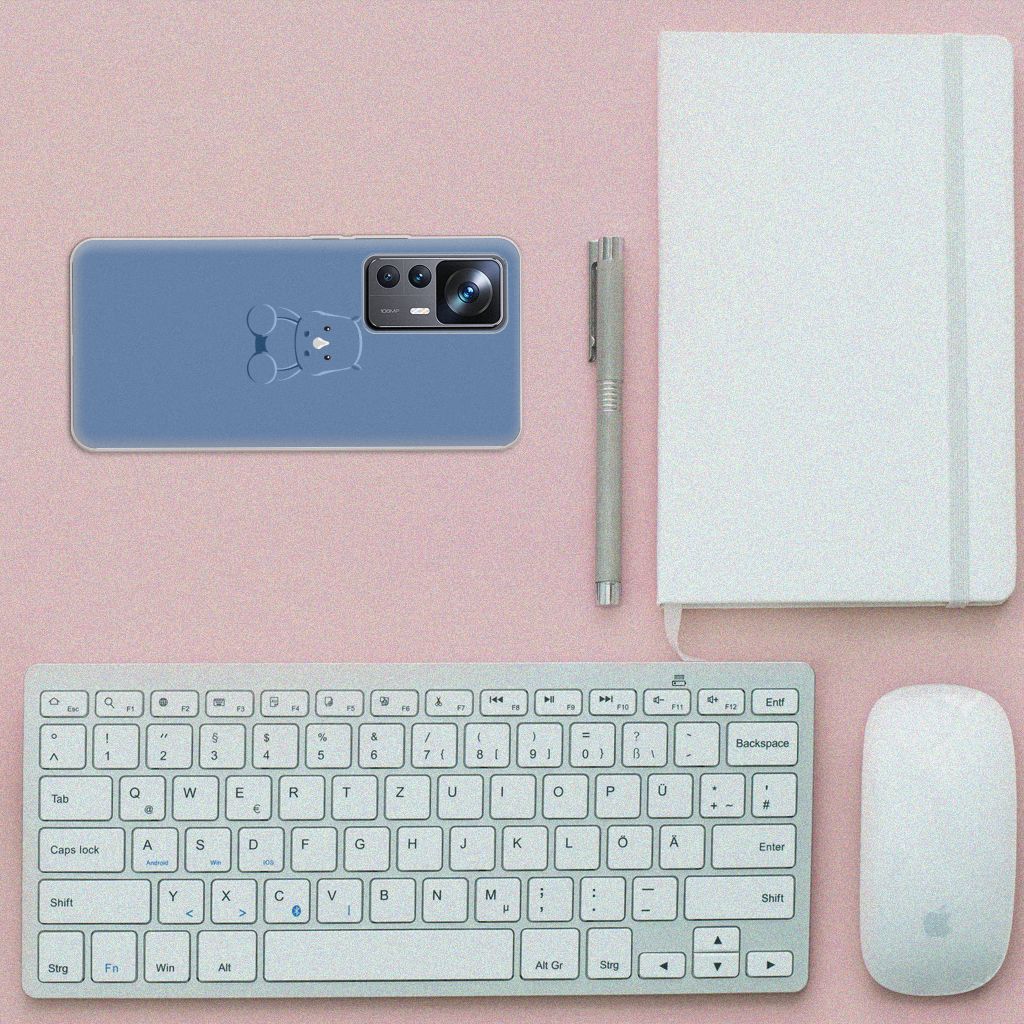 Xiaomi 12T 12T Pro Telefoonhoesje met Naam Baby Rhino design bovenaanzicht