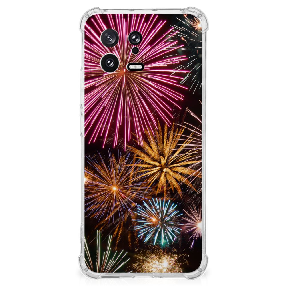 Xiaomi 13 Anti Shock Bumper Case Vuurwerk telefoonhoesje vuurwerk design achterkant