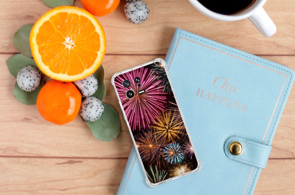 Xiaomi 13 Anti Shock Bumper Case Vuurwerk mobiel zijaanzicht