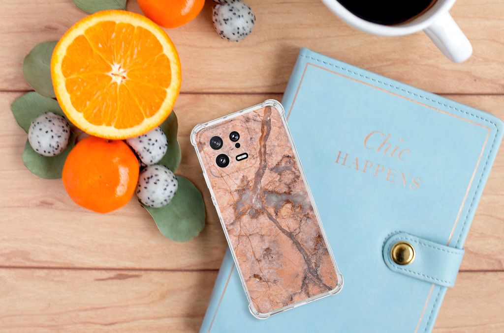 Xiaomi 13 Anti-Shock Hoesje Marmer Oranje B2C Telecom