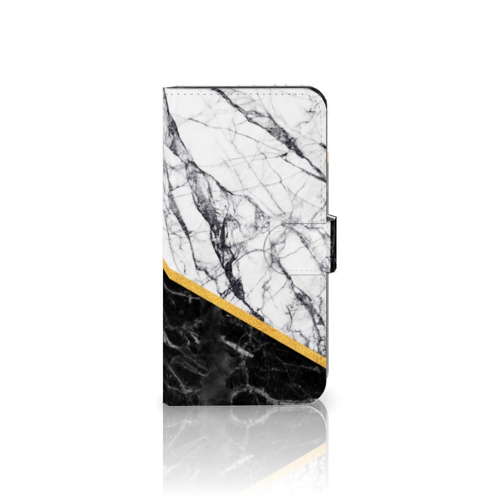 Xiaomi 13 Bookcase Marmer Wit Zwart design black white marble case