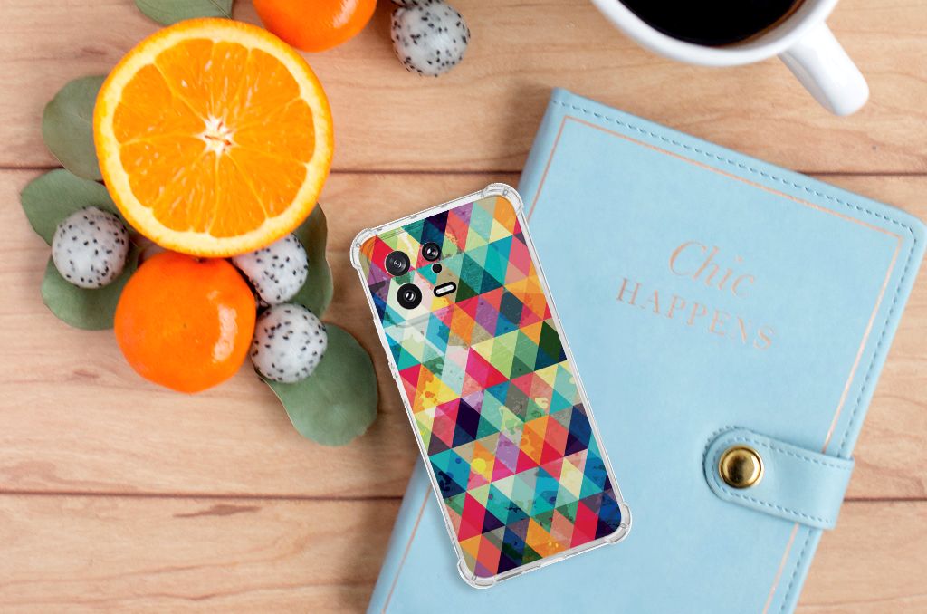 Xiaomi 13 Doorzichtige Silicone Hoesje Geruit B2C Telecom