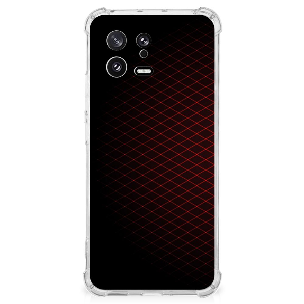 Xiaomi 13 Doorzichtige Silicone Hoesje Geruit Rood B2C Telecom