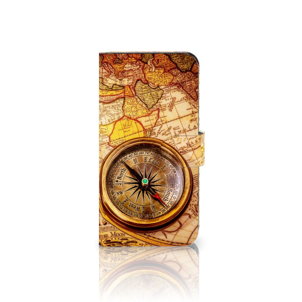 Xiaomi 13 Flip Cover Kompas hoesje kaart design voorkant