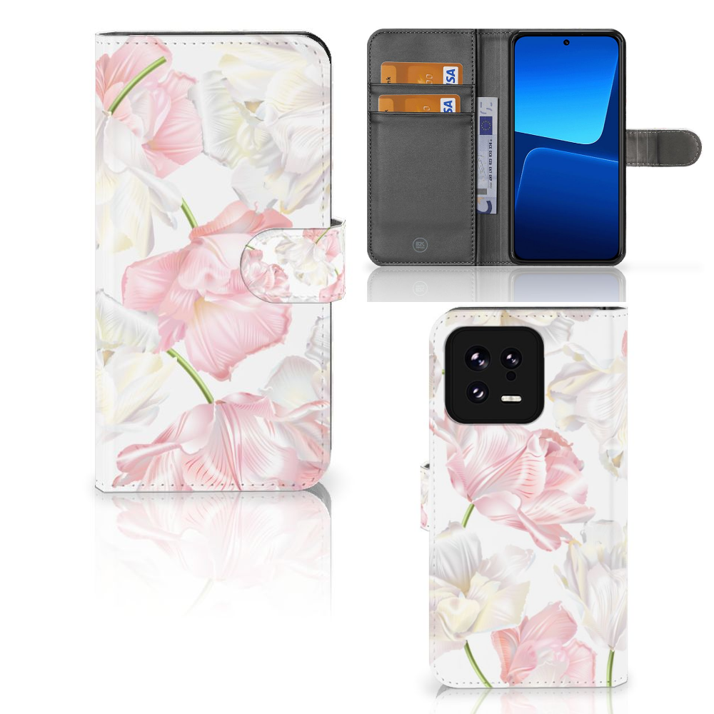 Xiaomi 13 Hoesje Lovely Flowers design bloemen voorkant achterkant binnen