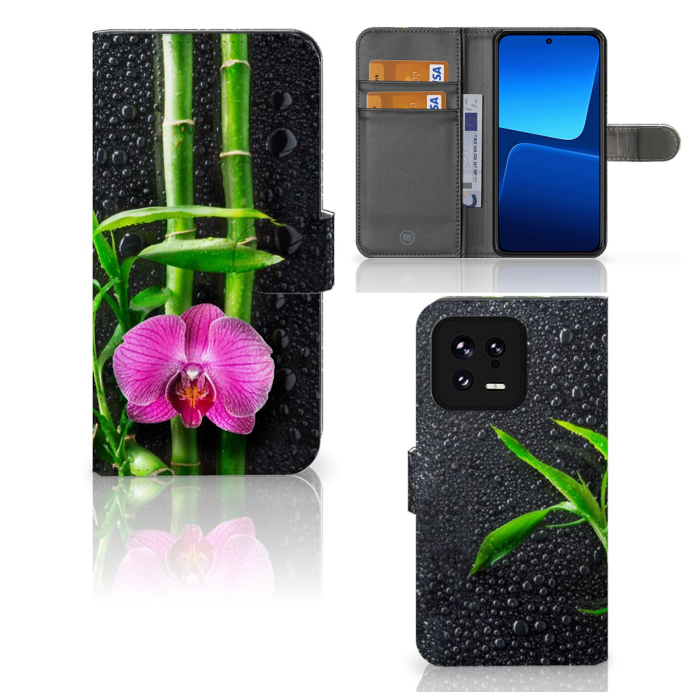 Xiaomi 13 Hoesje Orchidee design hoesje front aanzicht