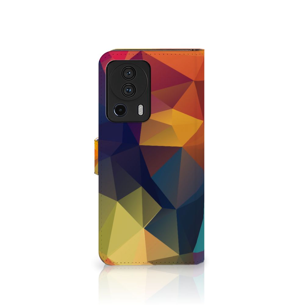 Xiaomi 13 Lite Book Case Polygon Color achterkant design kleurrijk geometrisch patroon