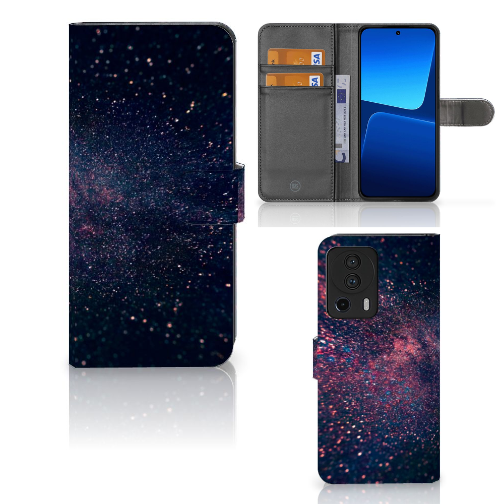 Xiaomi 13 Lite Book Case Stars boek case sterren voorkant achterkant binnenkant