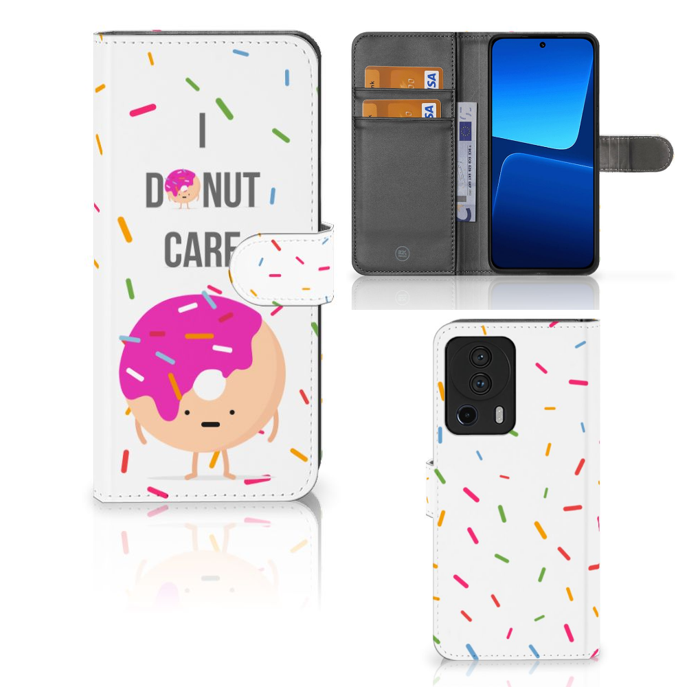 Xiaomi 13 Lite Book Cover Donut Roze boekhoes donut ontwerp binnenkant