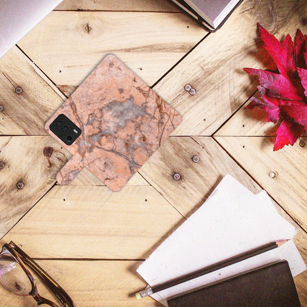 Xiaomi 13 Lite Bookcase Marmer Oranje design marmer aanzicht