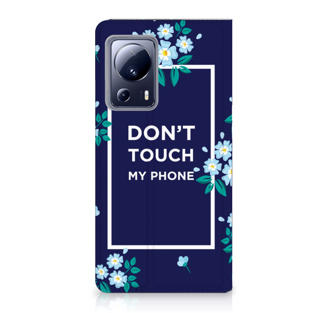 Xiaomi 13 Lite Design Case Flowers Blue DTMP voorkant