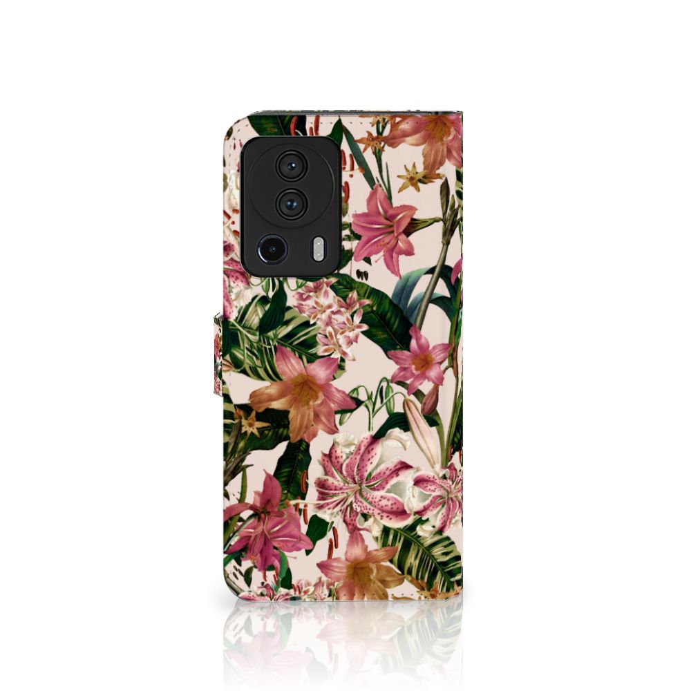 Xiaomi 13 Lite Hoesje Flowers hoesje bloemen tropisch aanzicht