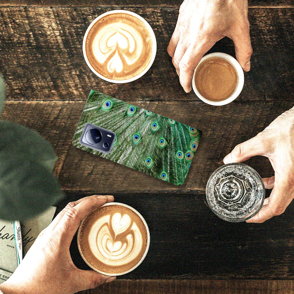 Xiaomi 13 Lite Hoesje maken Pauw hoesje pauw design aanzicht