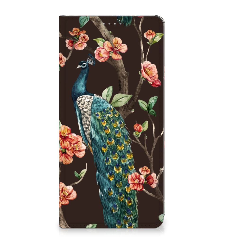 Xiaomi 13 Lite Hoesje maken Pauw met Bloemen stand case pauw bloemen voorkant