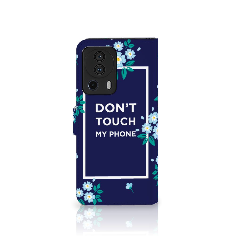 Xiaomi 13 Lite Portemonnee Hoesje Flowers Blue DTMP bloemen design voorkant