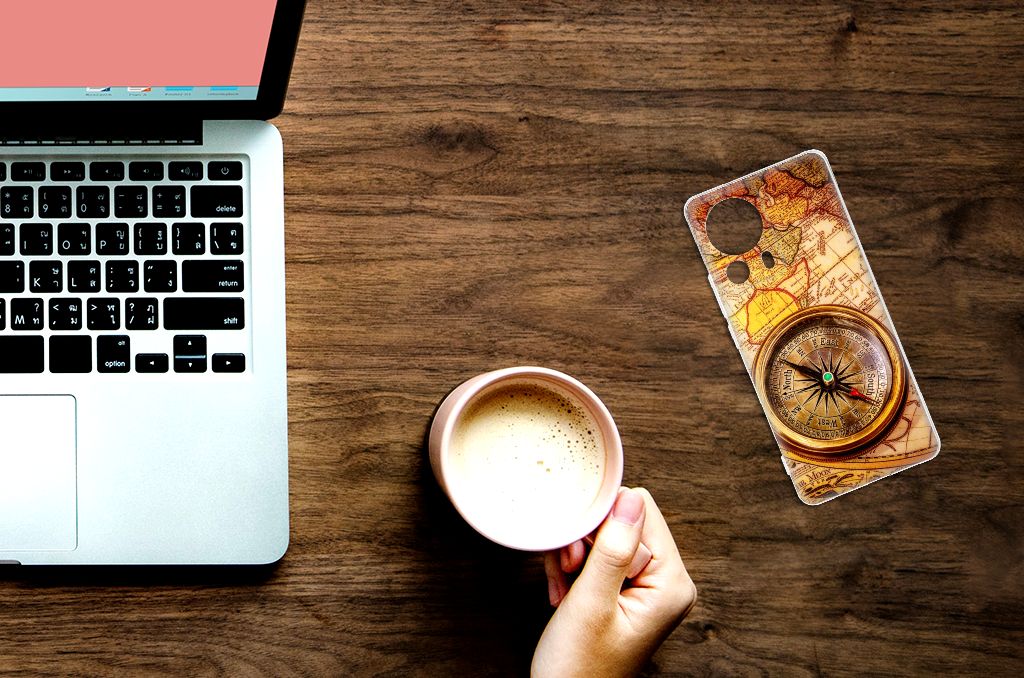 Xiaomi 13 Lite Siliconen Back Cover Kompas kompas design boven aanzicht