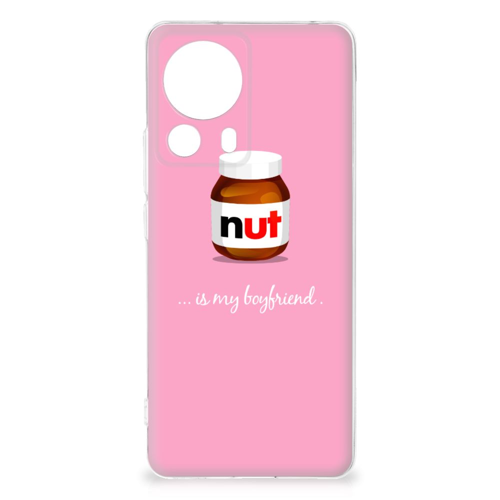 Xiaomi 13 Lite Siliconen Case Nut Boyfriend design roze aanzicht