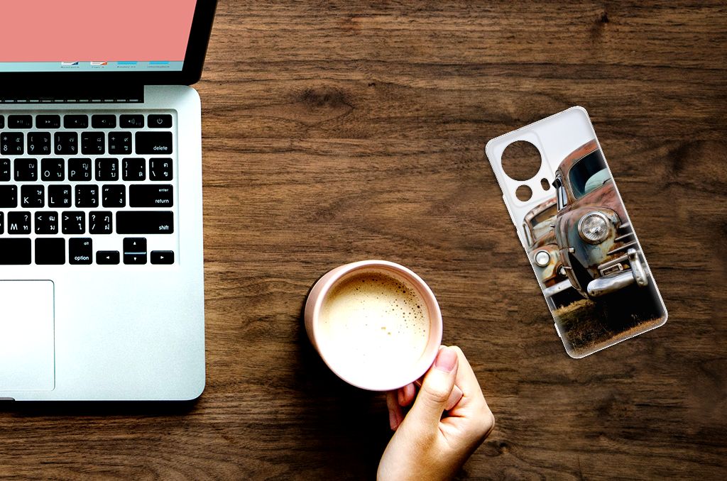 Xiaomi 13 Lite Siliconen Hoesje met foto Vintage Auto design vintage auto aanzicht