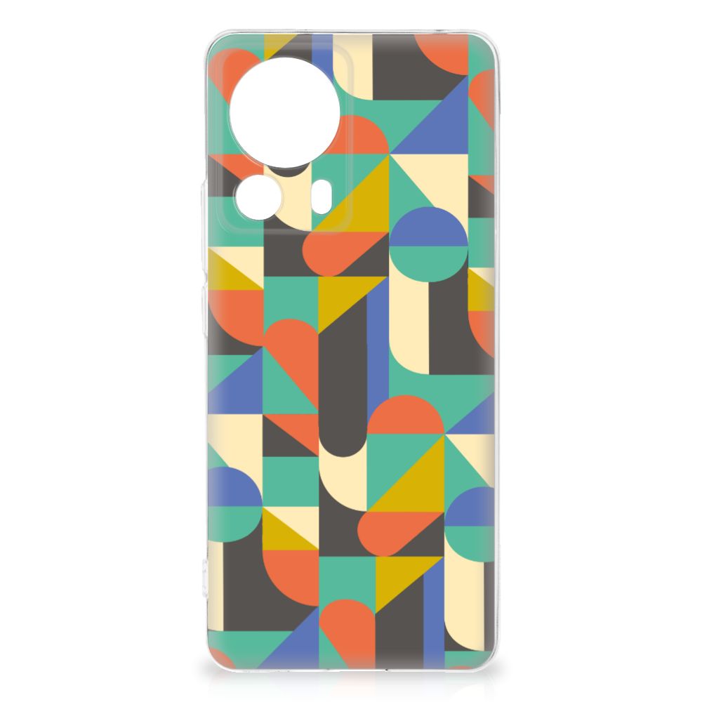 Xiaomi 13 Lite TPU bumper Funky Retro design kleurrijke geometrische print