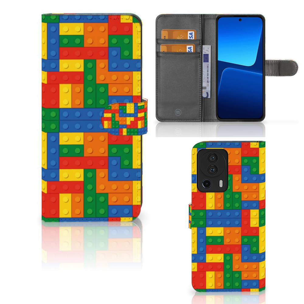 Xiaomi 13 Lite Telefoon Hoesje Blokken telefoonhoesje blokken design aanzicht