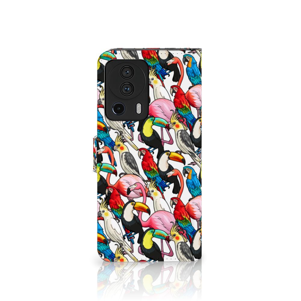 Xiaomi 13 Lite Telefoonhoesje met Pasjes Birds telefoonhoesje vogels kleurrijk
