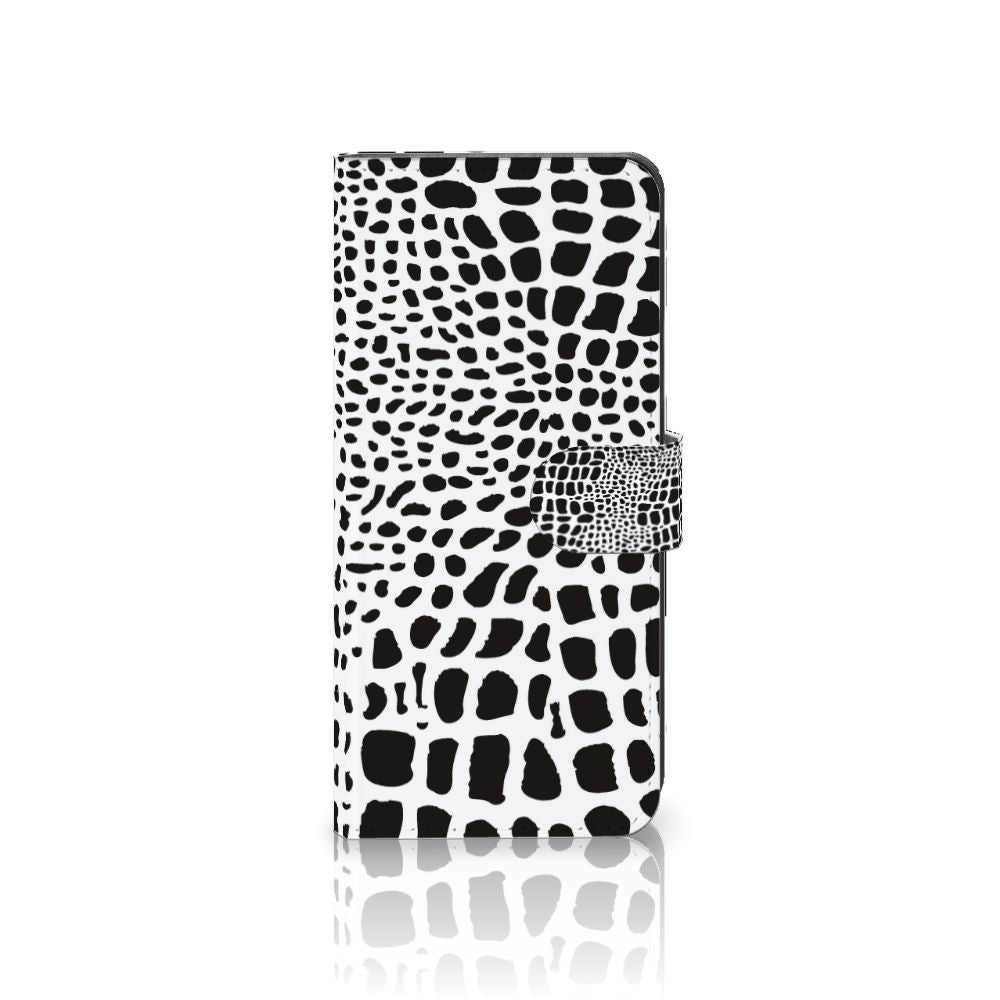 Xiaomi 13 Lite Telefoonhoesje met Pasjes Slangenprint slangenprint zwart wit aanzicht