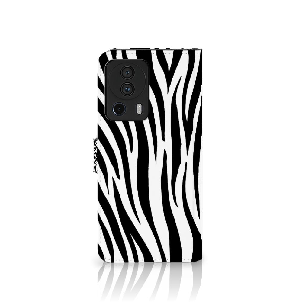 Xiaomi 13 Lite Telefoonhoesje met Pasjes Zebra zebraprint achterkant