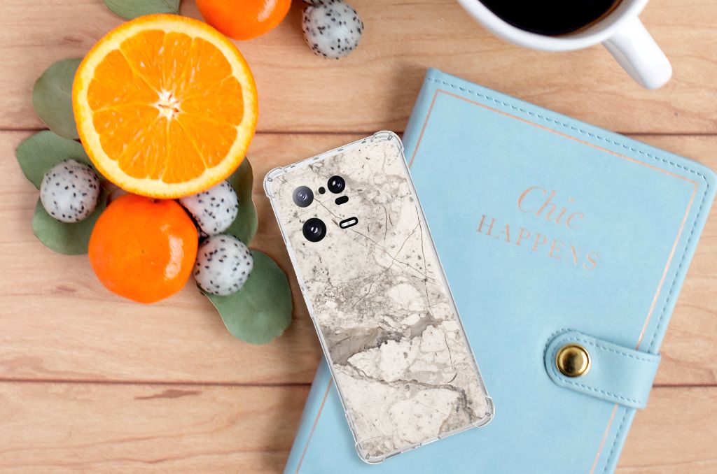 Xiaomi 13 Pro Anti-Shock Hoesje Marmer Beige B2C Telecom