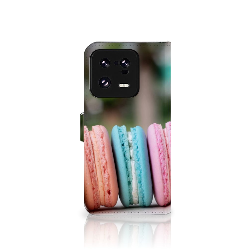 Xiaomi 13 Pro Book Cover Macarons met kleurrijke zoete macarons voor stijlvolle bescherming en gebruiksgemak.