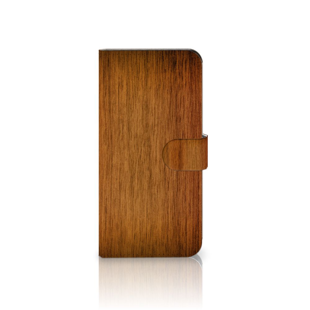Xiaomi 13 Pro Book Style Case Donker Hout design houten hoesje aanzicht
