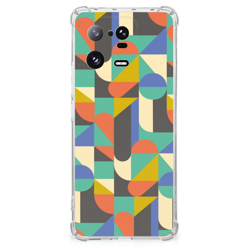 Xiaomi 13 Pro Doorzichtige Silicone Hoesje Funky Retro achteraanzicht
