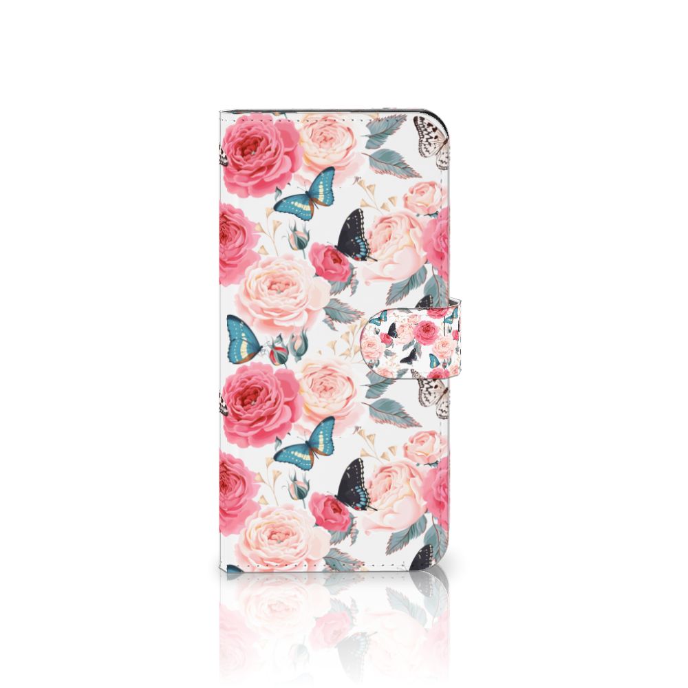 Xiaomi 13 Pro Hoesje Butterfly Roses boekhoesje bloemen vlinders aanzicht