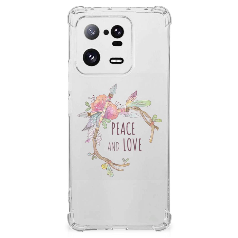 Xiaomi 13 Pro Stevig Bumper Hoesje Boho Text transparant aanzicht