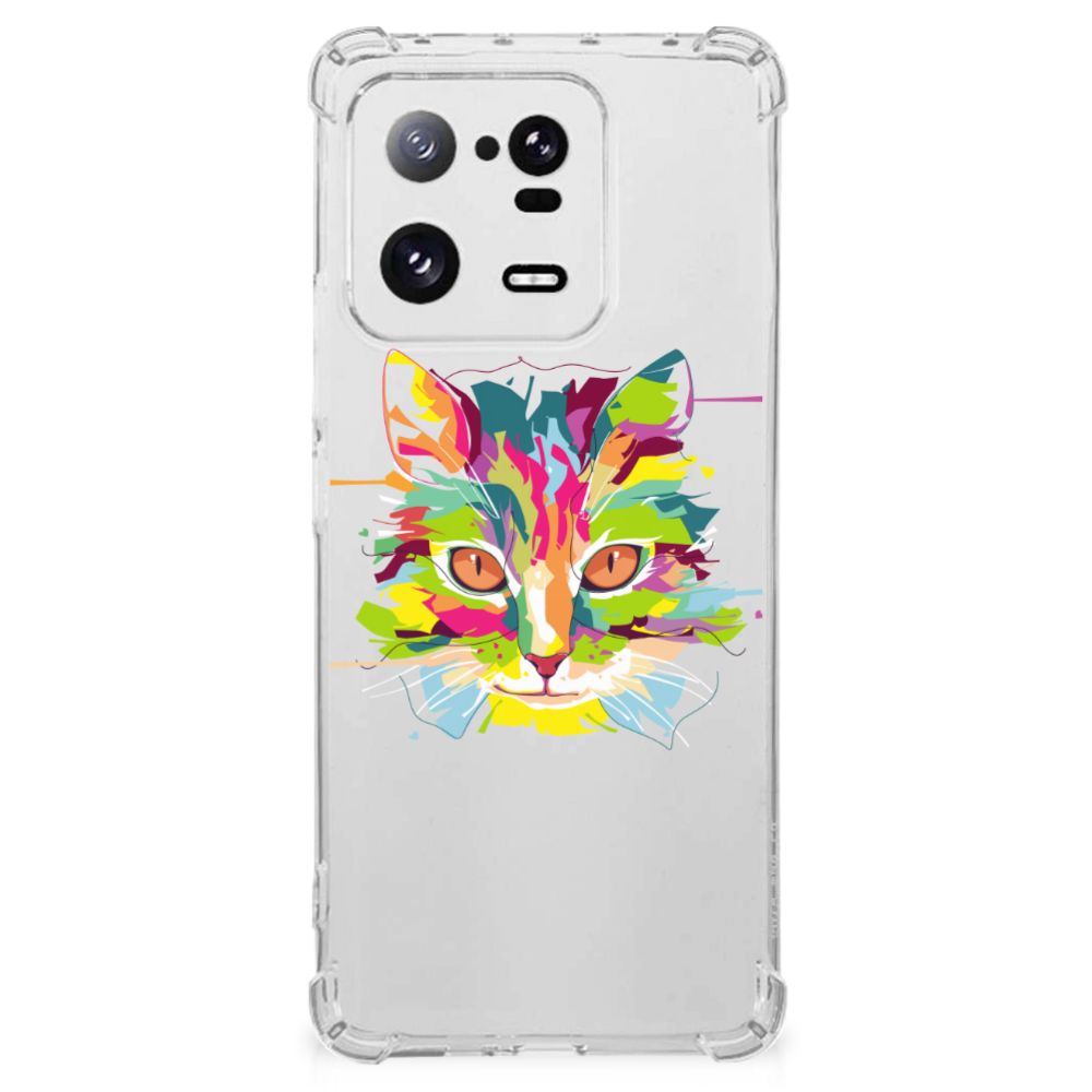 Xiaomi 13 Pro Stevig Bumper Hoesje Cat Color ontwerp voorkant