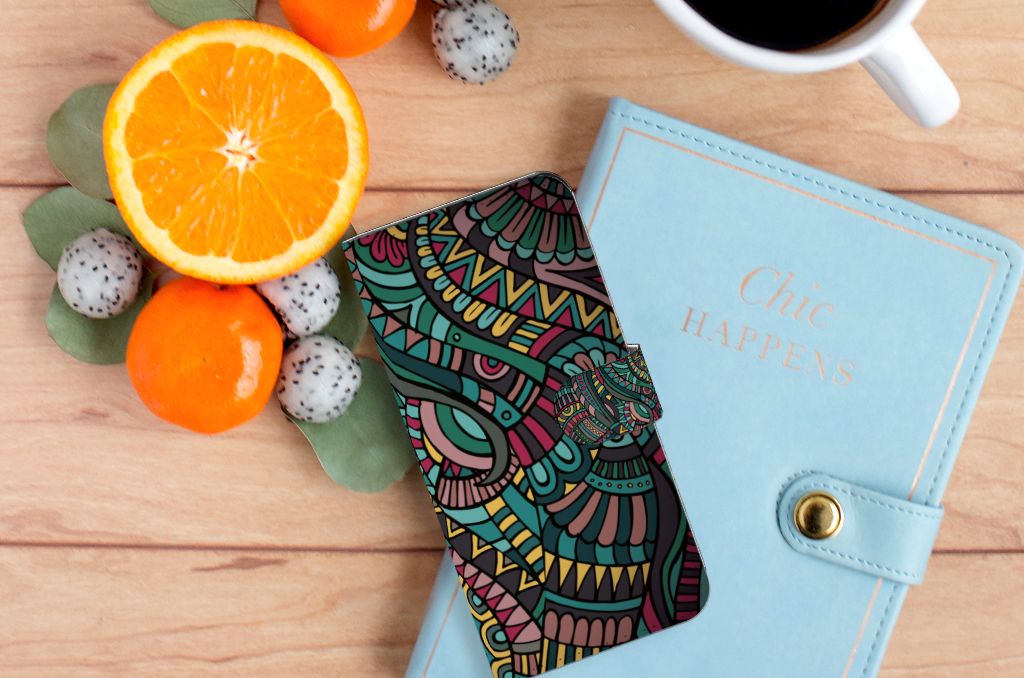 Xiaomi 13 Pro Telefoon Hoesje Aztec telefoonhoesje kleurrijk ontwerp bovenaanzicht