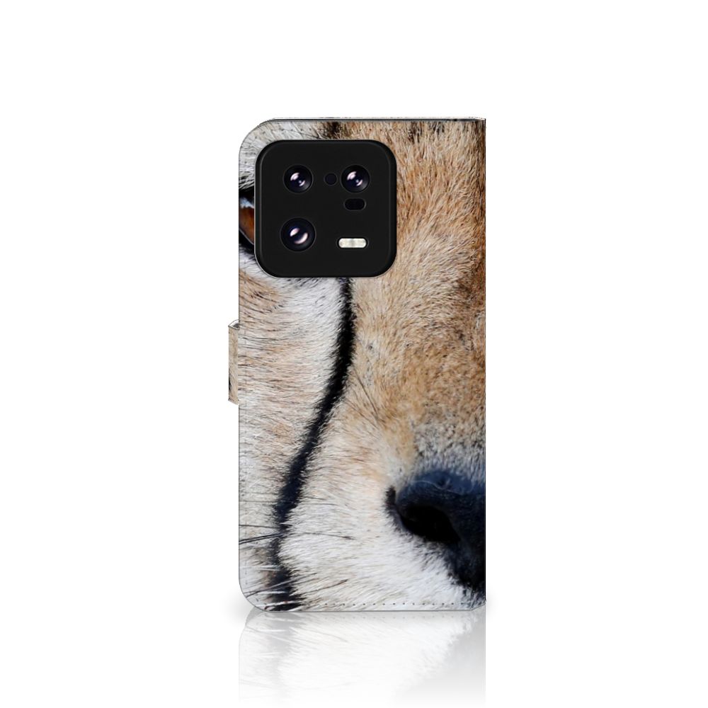 Xiaomi 13 Pro Telefoonhoesje met Pasjes Cheetah met close-up van cheeta's gezicht