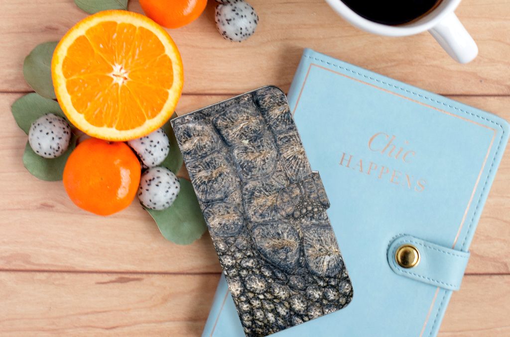 Xiaomi 13 Pro Telefoonhoesje met Pasjes Krokodillenprint ontwerp krokodillenprint aanzicht