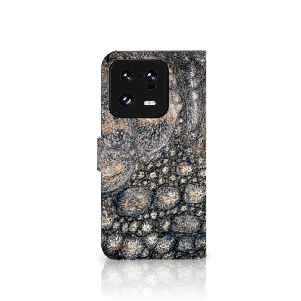 Xiaomi 13 Pro Telefoonhoesje met Pasjes Krokodillenprint krokodillenprint design voorkant