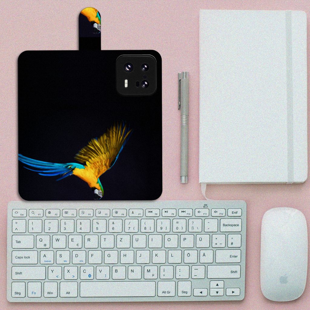 Xiaomi 13 Pro Telefoonhoesje met Pasjes Papegaai design papegaai aanzicht