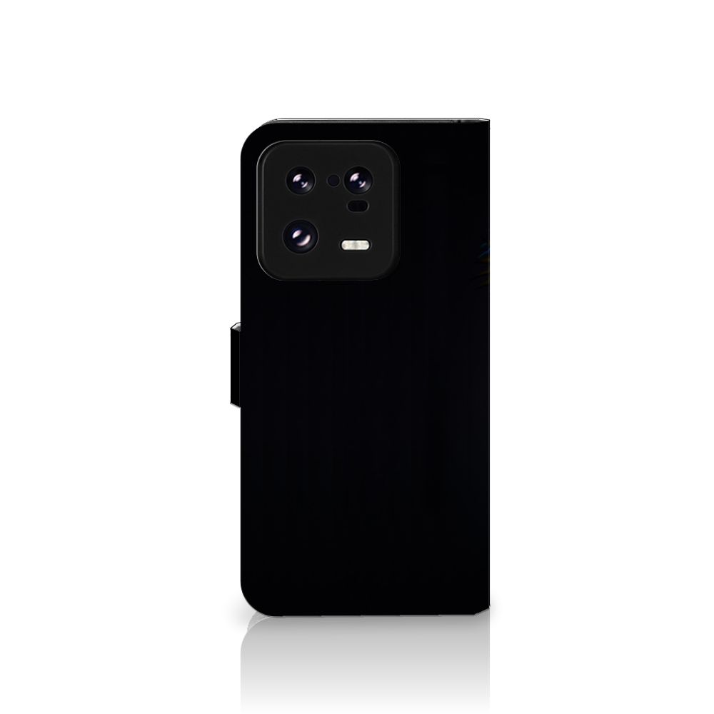 Xiaomi 13 Pro Telefoonhoesje met Pasjes Papegaai boekhoes zwart front aanzicht