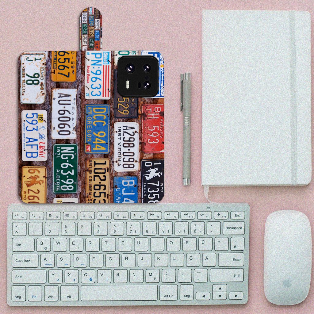 Xiaomi 13 Pro Telefoonhoesje met foto Kentekenplaten collage aanzicht