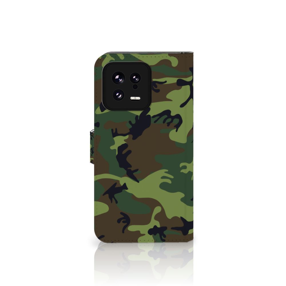 Xiaomi 13 Telefoon Hoesje Army Dark telefoonhoesje camouflage design voorzijde