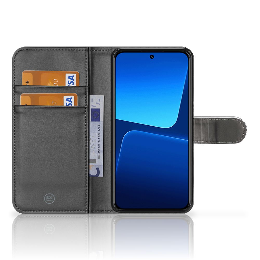 Xiaomi 13 Telefoonhoesje met Pasjes Tijger hoesje tijger design voorkant